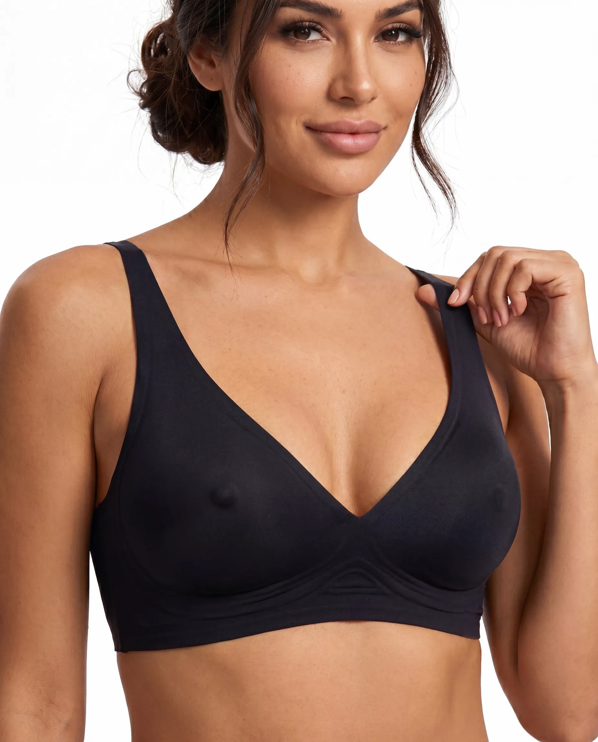 Shaping Wireless Push Up Nipple Jelly Bra | Midnight