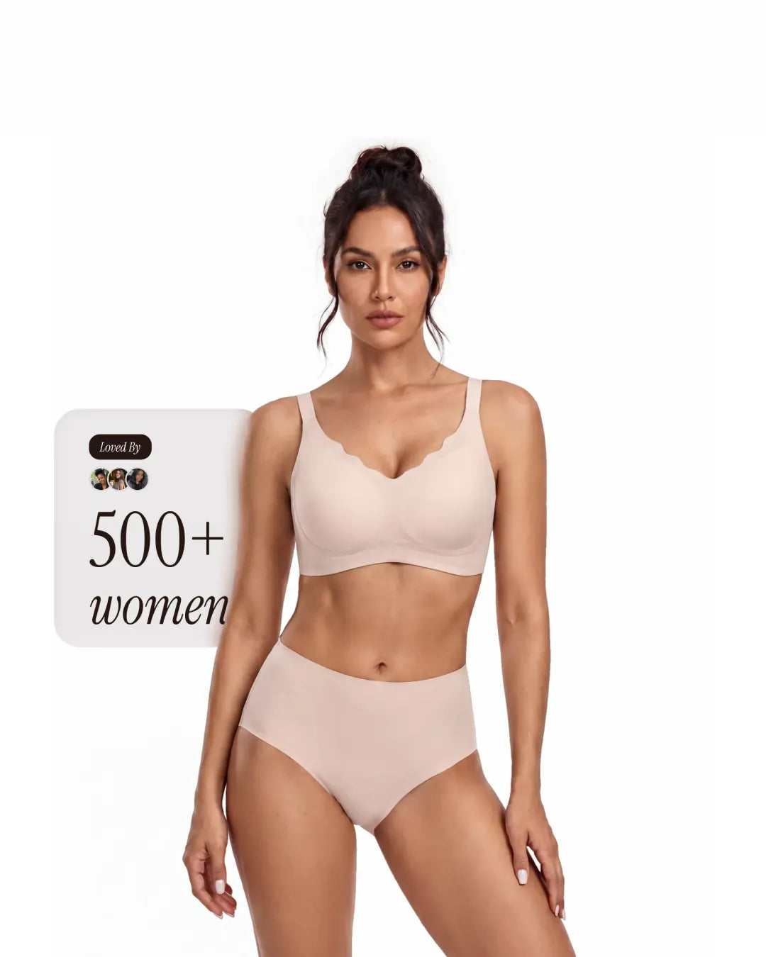 Shaping Wireless Scalloped Jelly Bra | Beige