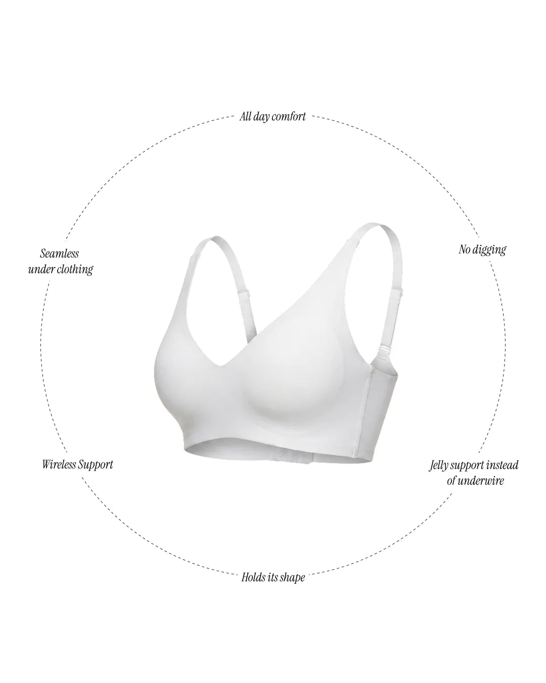 Shaping Wireless Deep-V Push Up Jelly Bra | Pearl