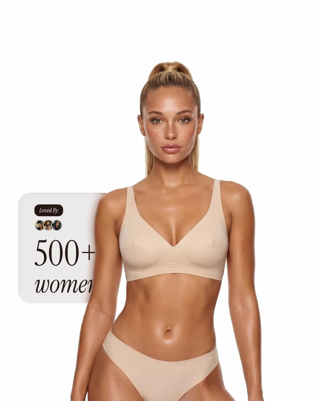 Shaping Wireless Push Up Nipple Jelly Bra | Beige