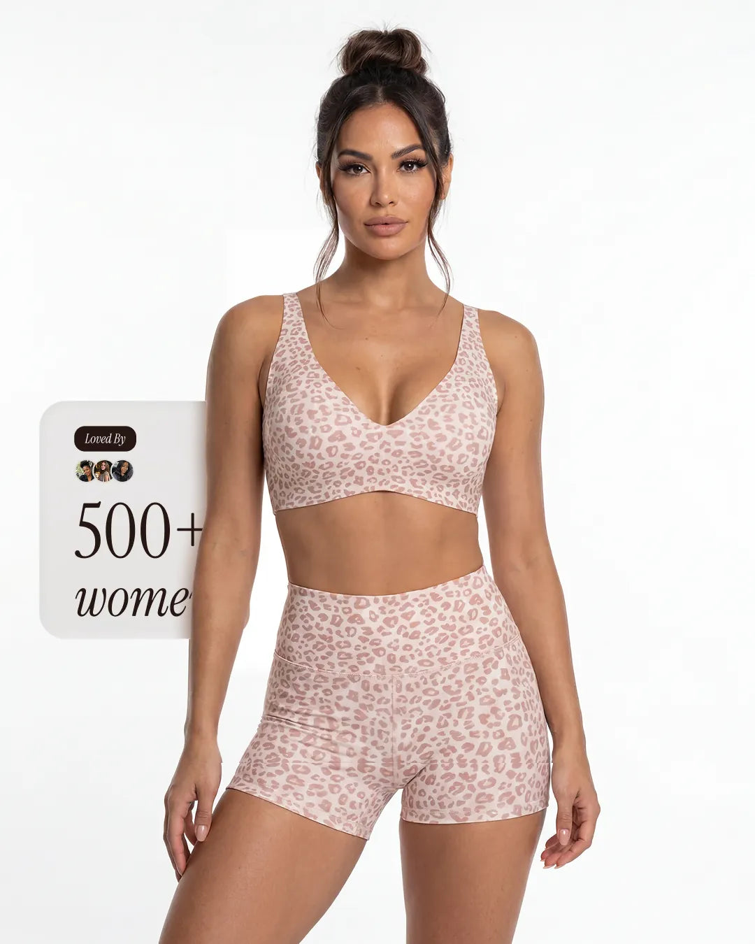 Shaping Wireless Deep-V Push Up Jelly Bra | Pink Leopard Print