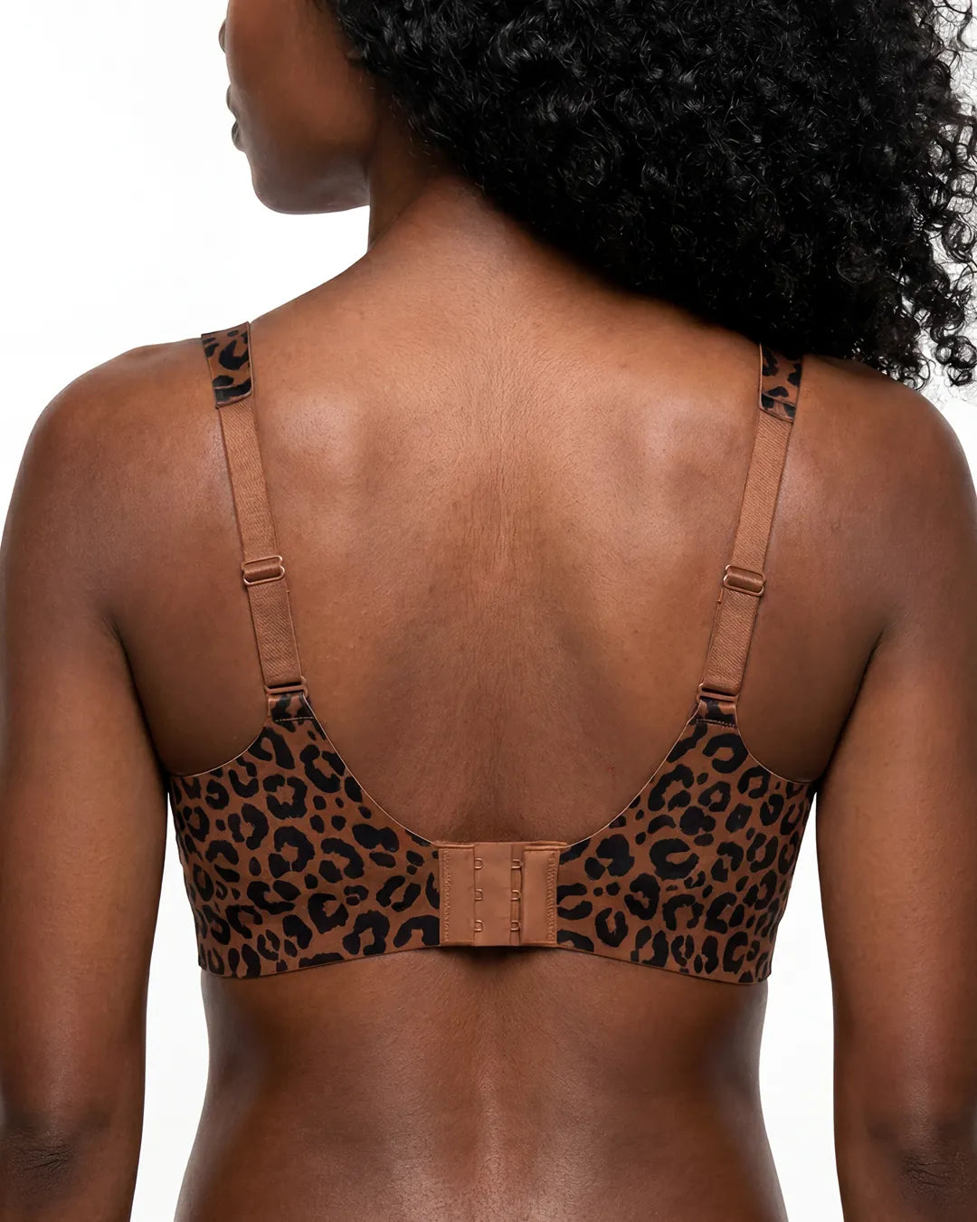 Shaping Wireless Deep-V Push Up Jelly Bra | Brown Leopard Print