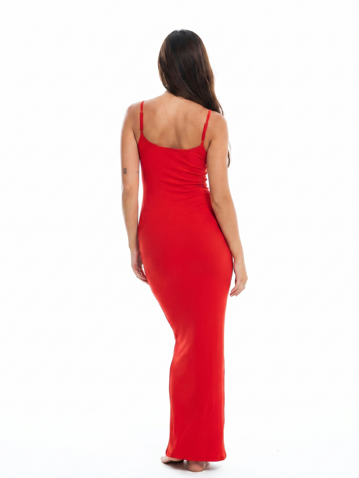 Cherry Ribbed Sculpting Slip Dress