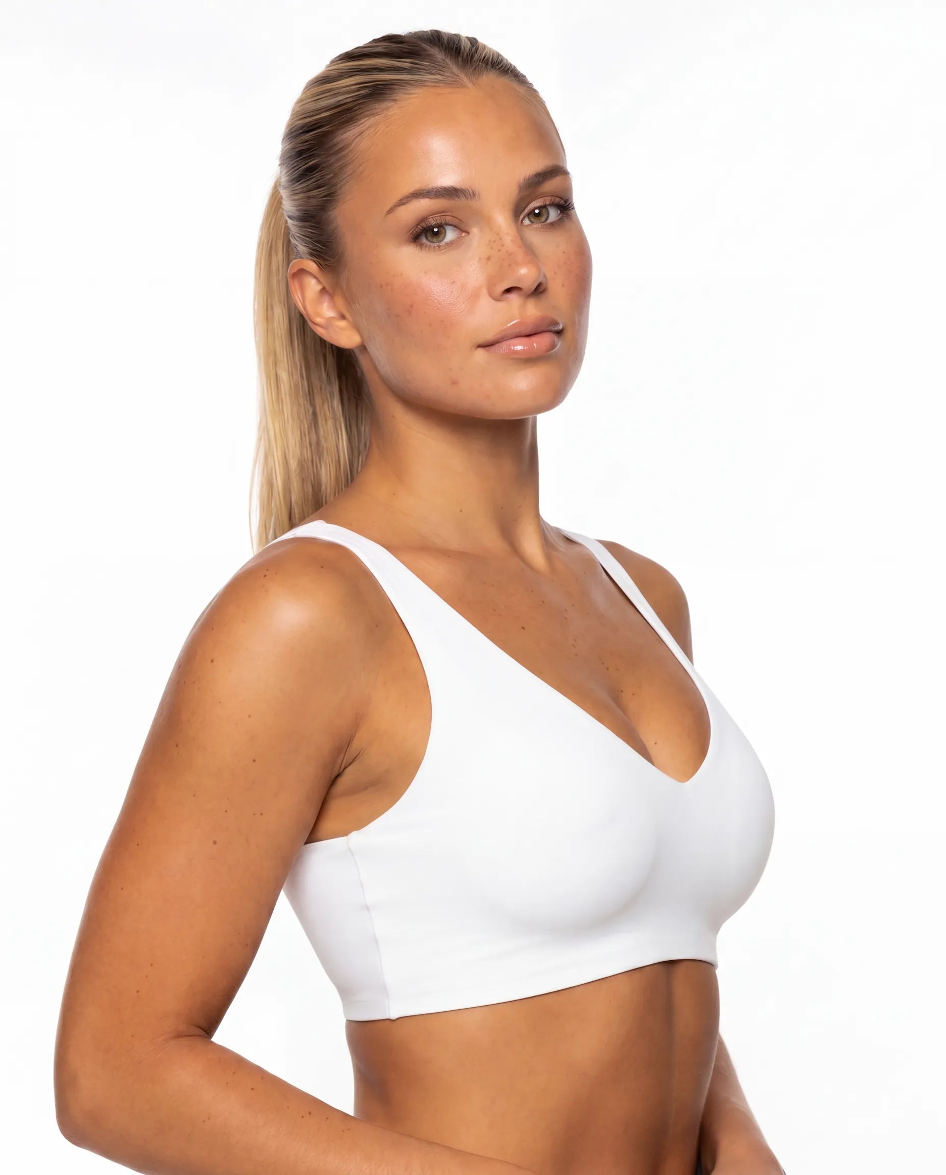 Shaping Wireless Deep-V Push Up Jelly Bra | Pearl