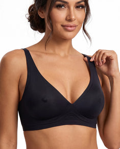 Shaping Wireless Push Up Nipple Jelly Bra | Midnight