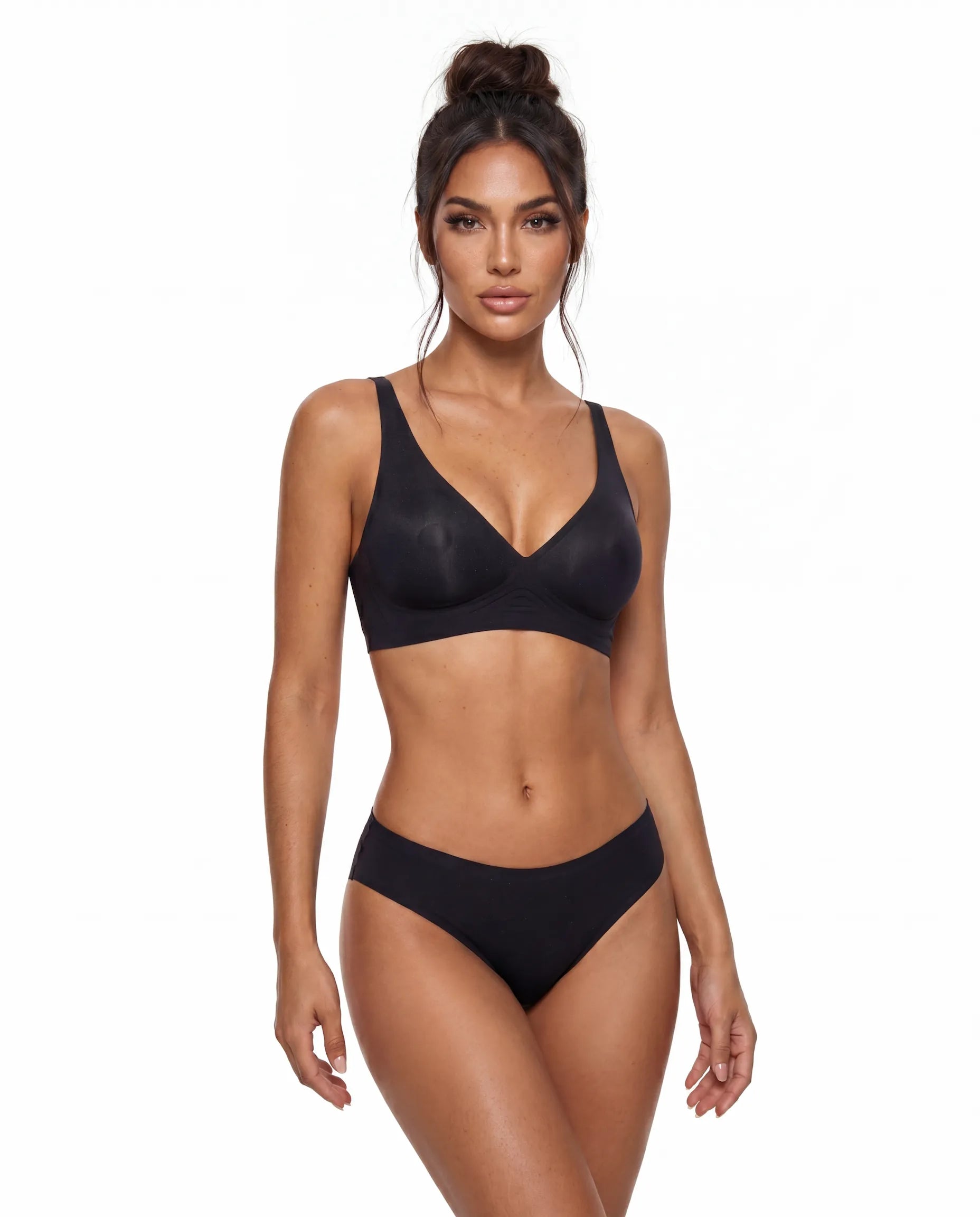 Shaping Wireless Push Up Nipple Jelly Bra | Midnight